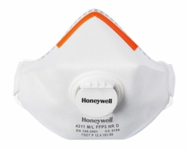 Honeywell 4311 P-3D foldingmask, size M/L, with valve, 10 pcs